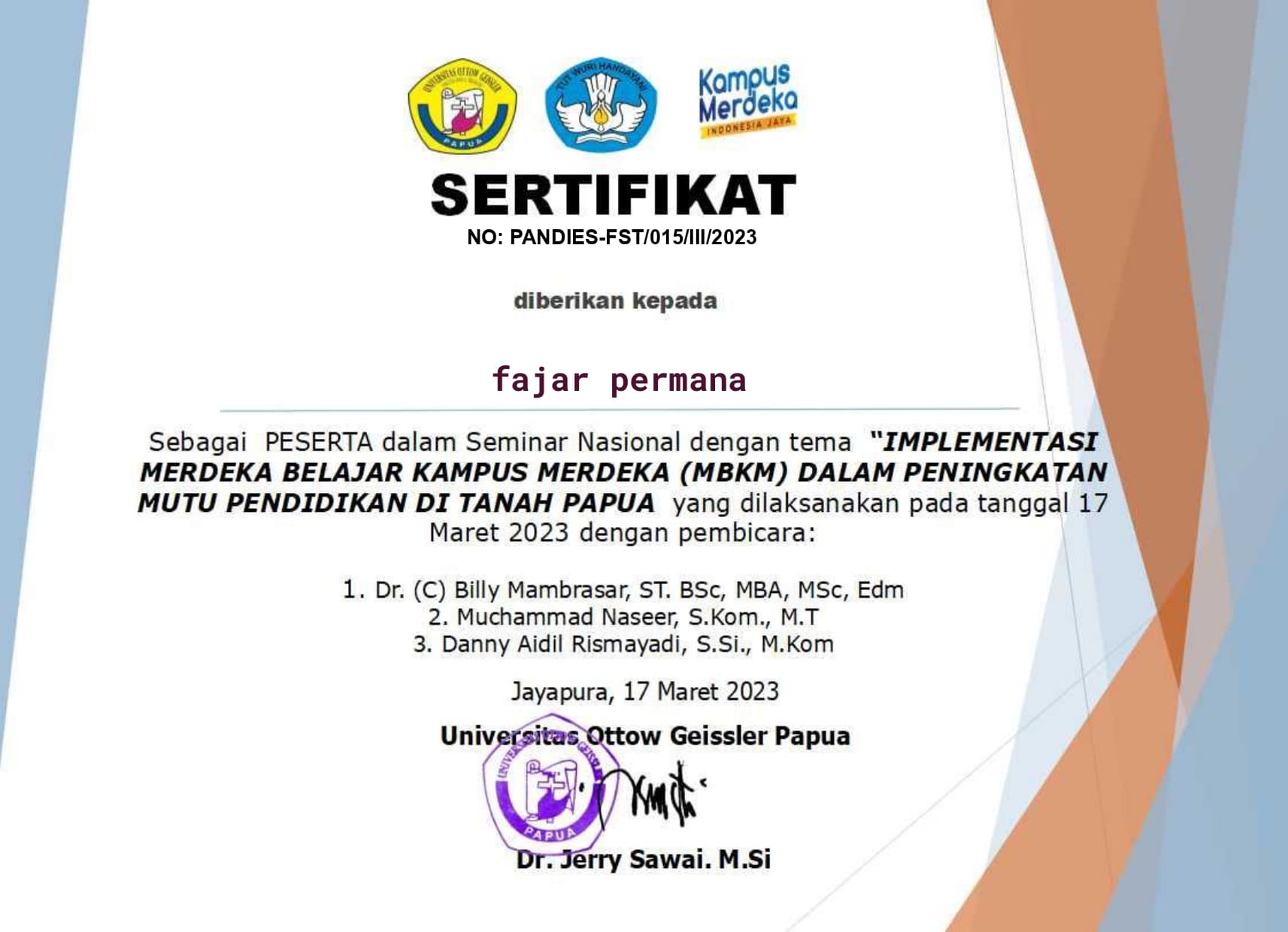 Implementasi MBKM di Tanah Papua